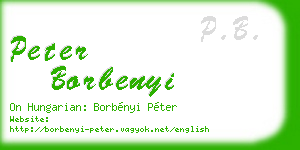 peter borbenyi business card